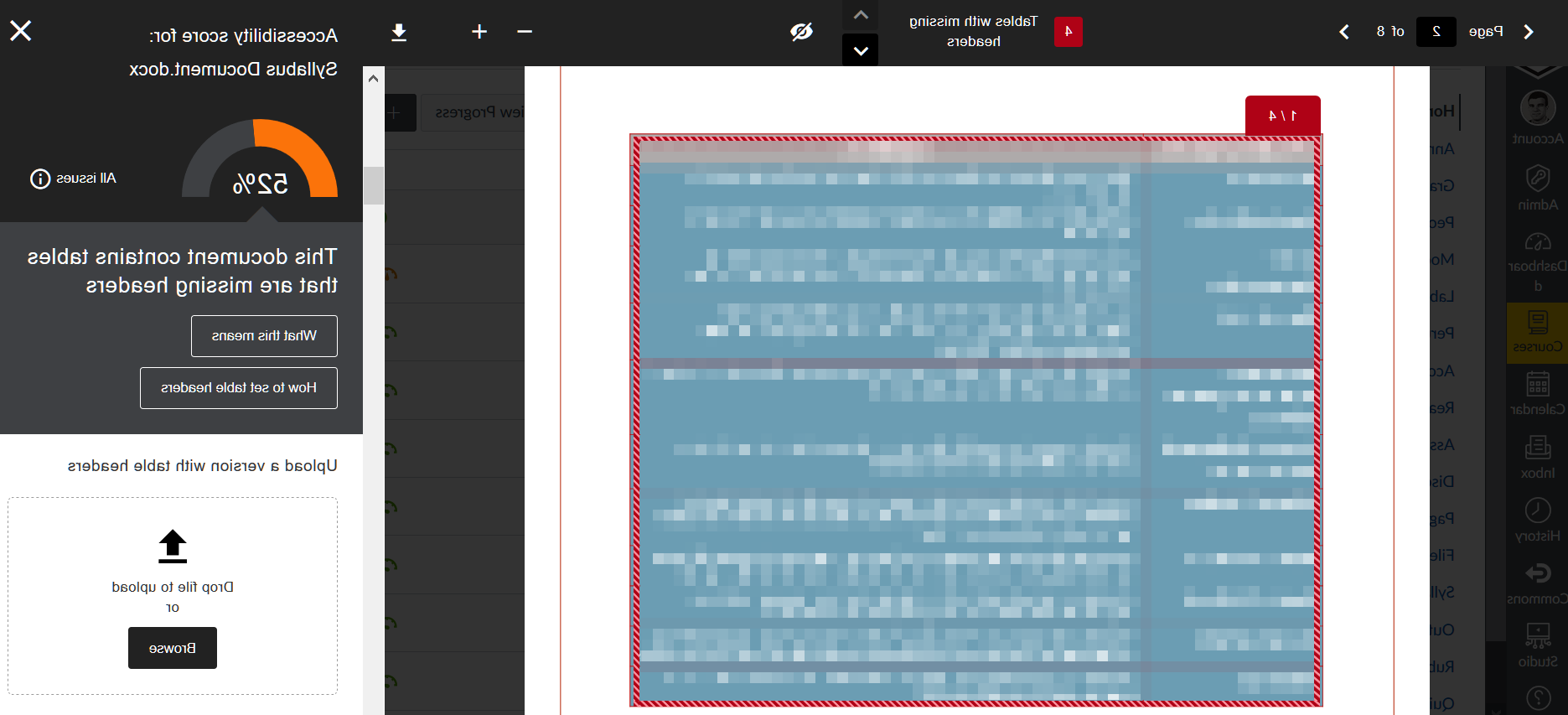 盟友 accessibility pop up screen for a file