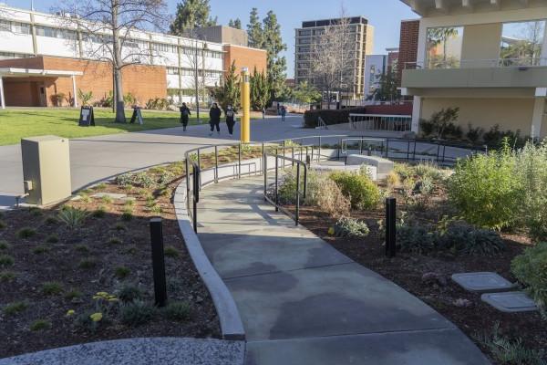 CSULA garden on main walkway