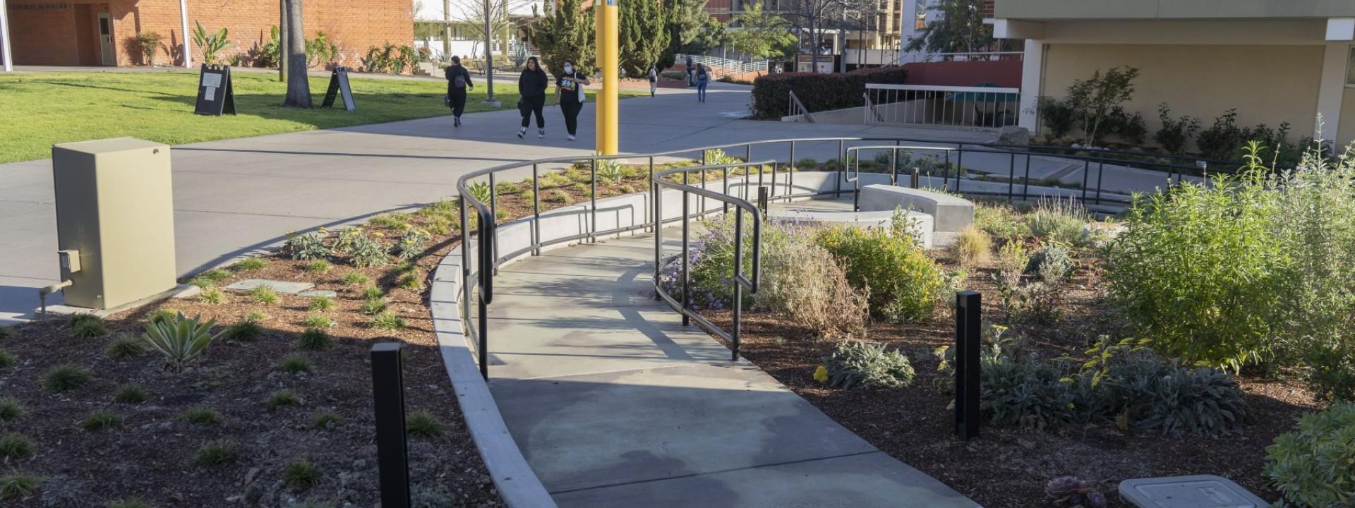 CSULA garden on main walkway